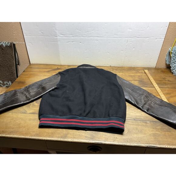 VTG 90s POLO RALPH LAUREN VARSITY JACKET WOOL LEATHER BLACK LETTERMAN MENS XL - Picture 16 of 16
